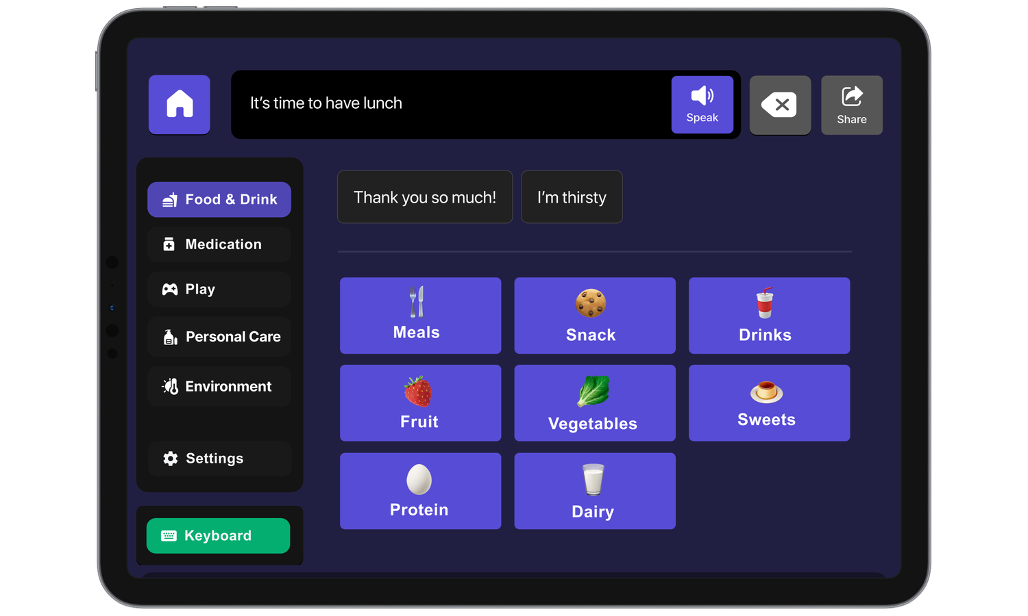 Ability Foundry AAC main interface
