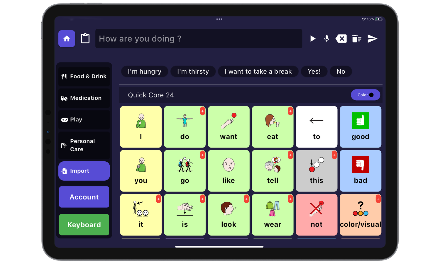 Ability Foundry AAC Communication Board Interface